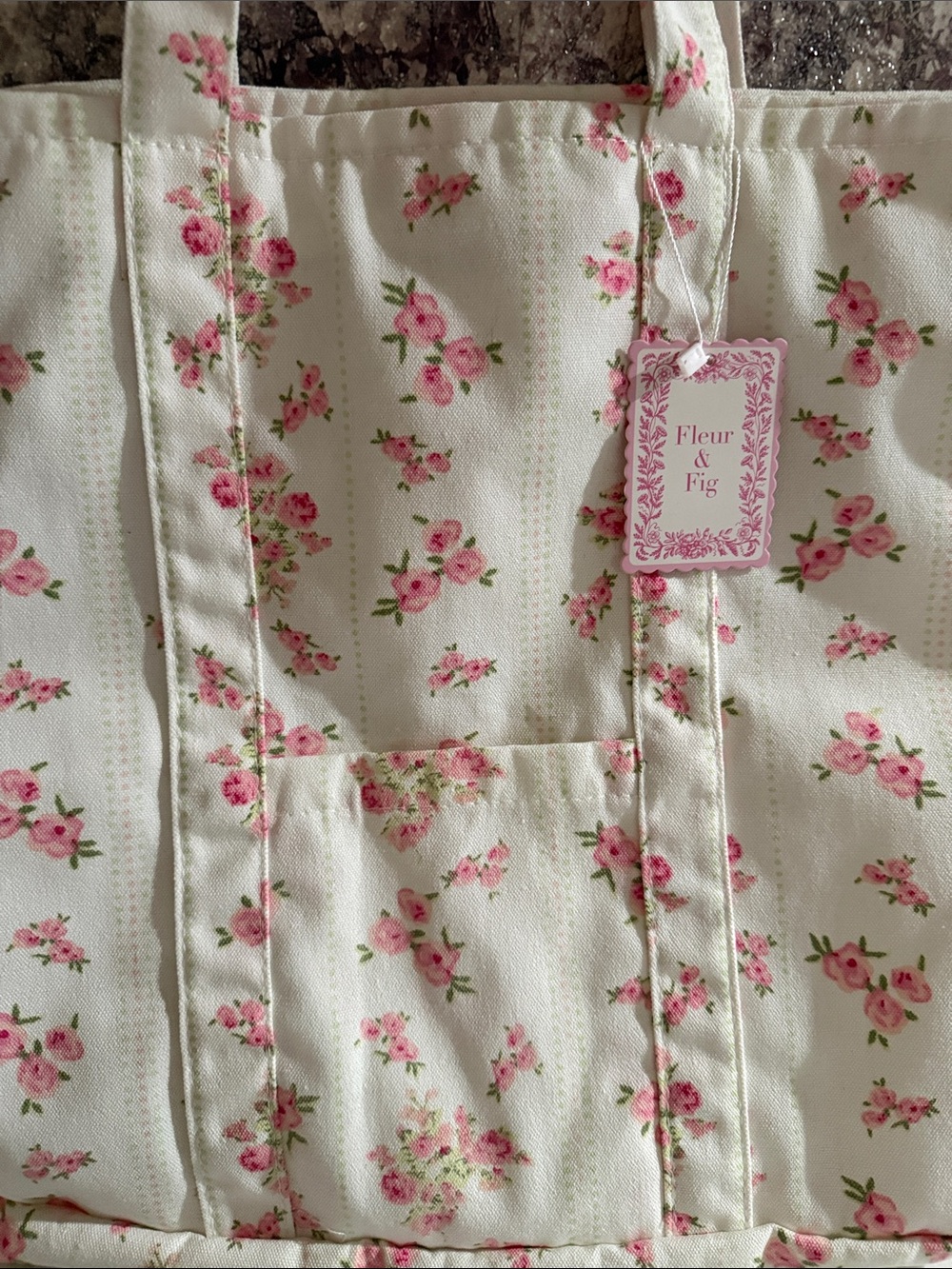 Fleur and fig canvas tote cottage core new tags - Picture 4 of 5